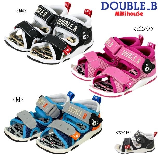  prompt decision![ Miki House ] double B new goods unused!mikihouse DOUBLE_B 13cm double russell baby sandals shoes shoes color : navy blue 