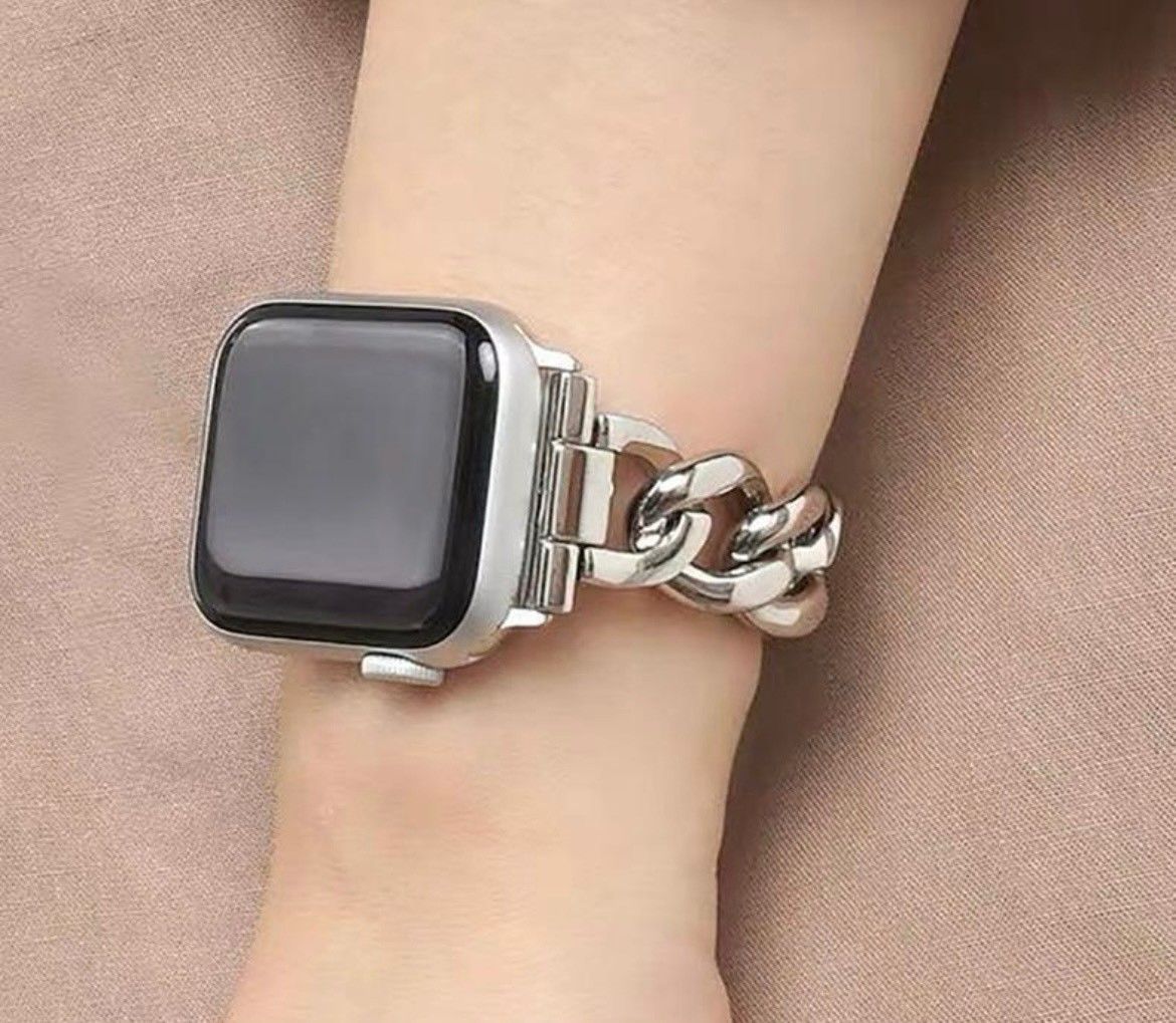 Apple Watch アップル ウォッチ チェーン ブレスレット シルバー Apple Watch アップル ウォッチ チェーン ブレスレット シルバー