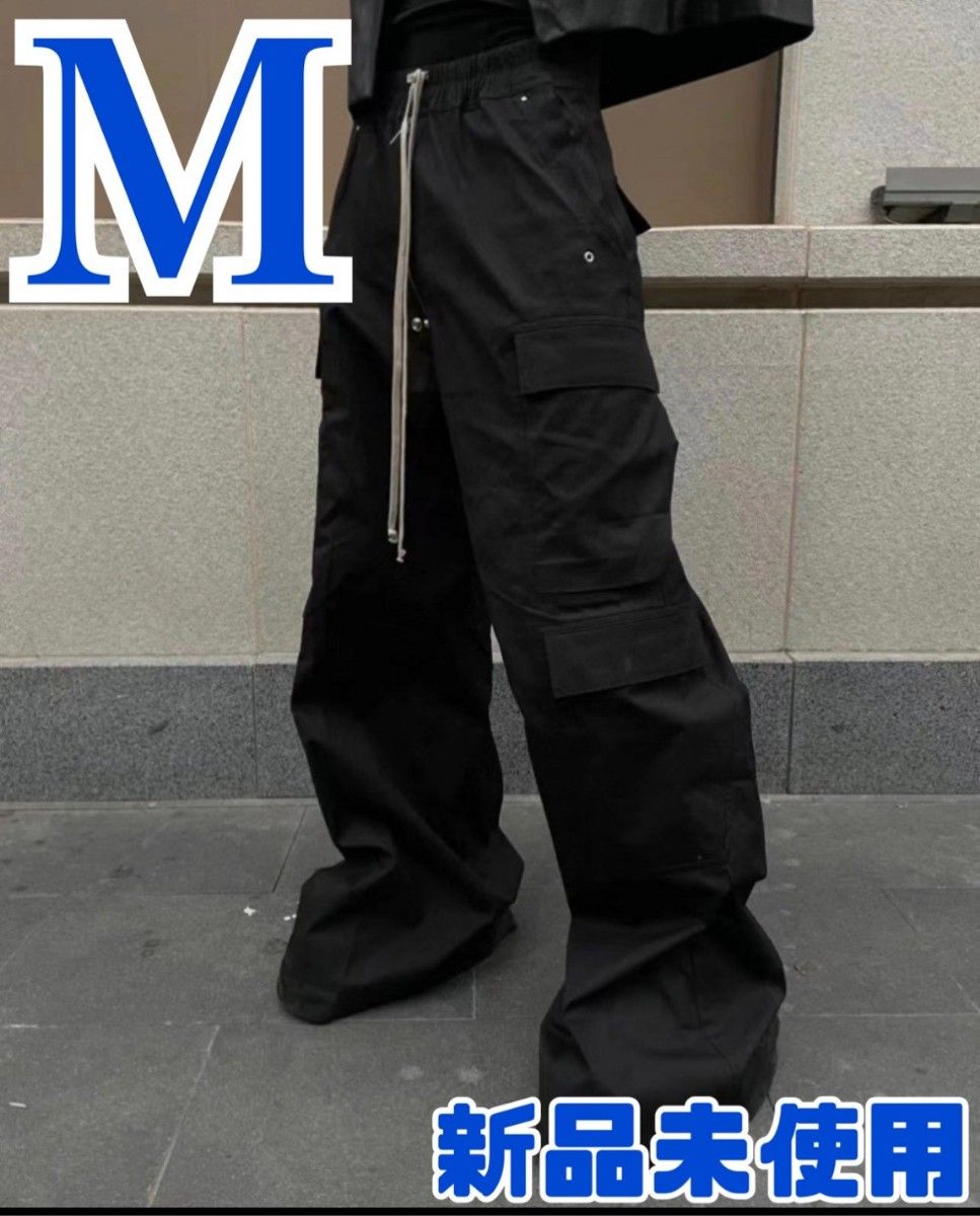 新品未使用 カーゴパンツ Mブラックナイロンワイドカーゴパンツ 新品未使用 カーゴパンツ Mブラックナイロンワイドカーゴパンツ