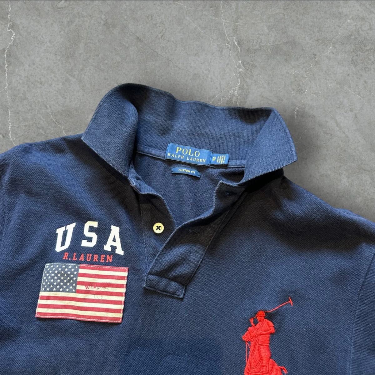 ポロ ラルフローレン ポロシャツ USA 星条旗 ビッグポニー 刺繍 ポロ ラルフローレン ポロシャツ USA 星条旗 ビッグポニー 刺繍