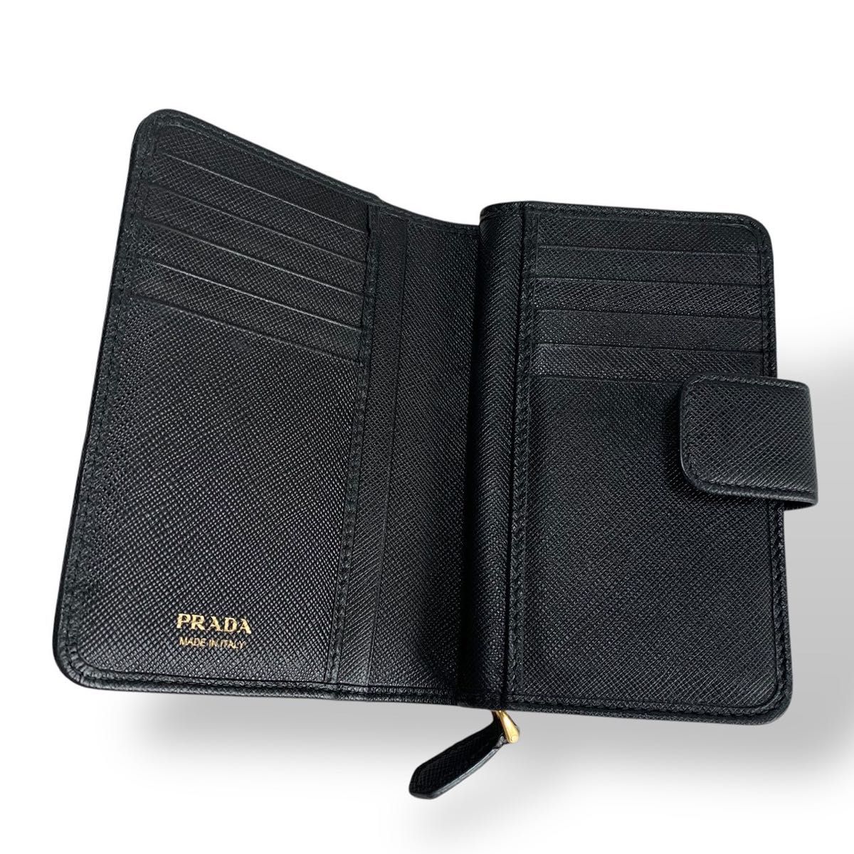 極美品 付属品完備 PRADA プラダ 二つ折り財布 コンパクト 極美品 付属品完備 PRADA プラダ 二つ折り財布 コンパクト