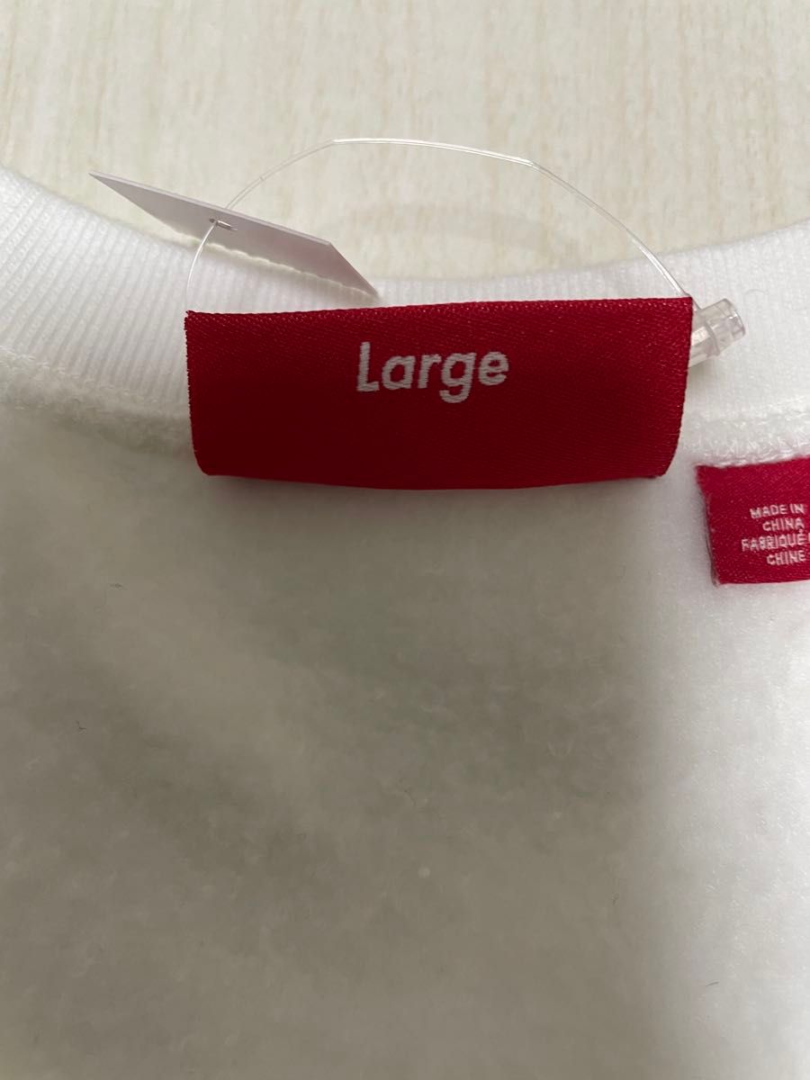 国内正規新品 L Supreme Washed Box Logo Crewneck white 白 国内正規新品 L Supreme Washed Box Logo Crewneck white 白