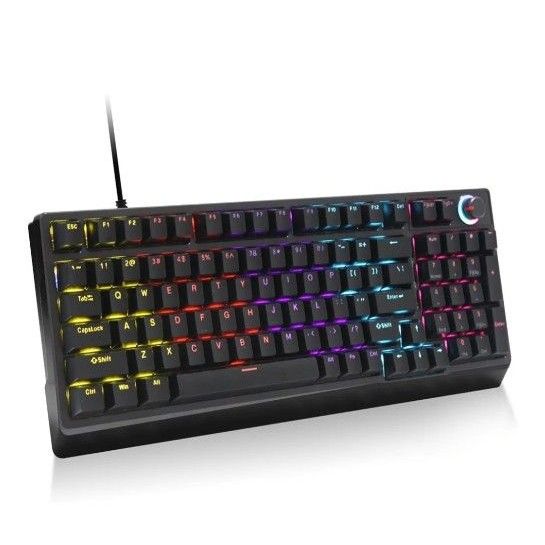 ゲーミングキーボード 赤軸 98 キー メカニカル LED バック ゲーミングキーボード 赤軸 98 キー メカニカル LED バック