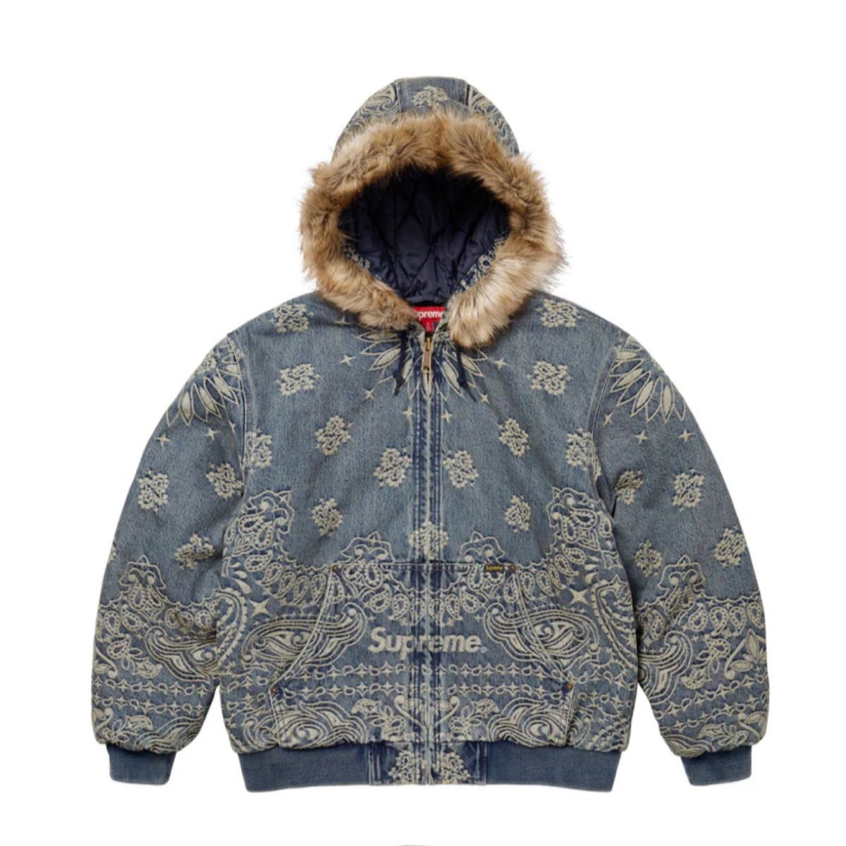 supreme Bandana Jacquard Denim Hooded Work Jacket|Yahoo supreme Bandana Jacquard Denim Hooded Work Jacket|Yahoo