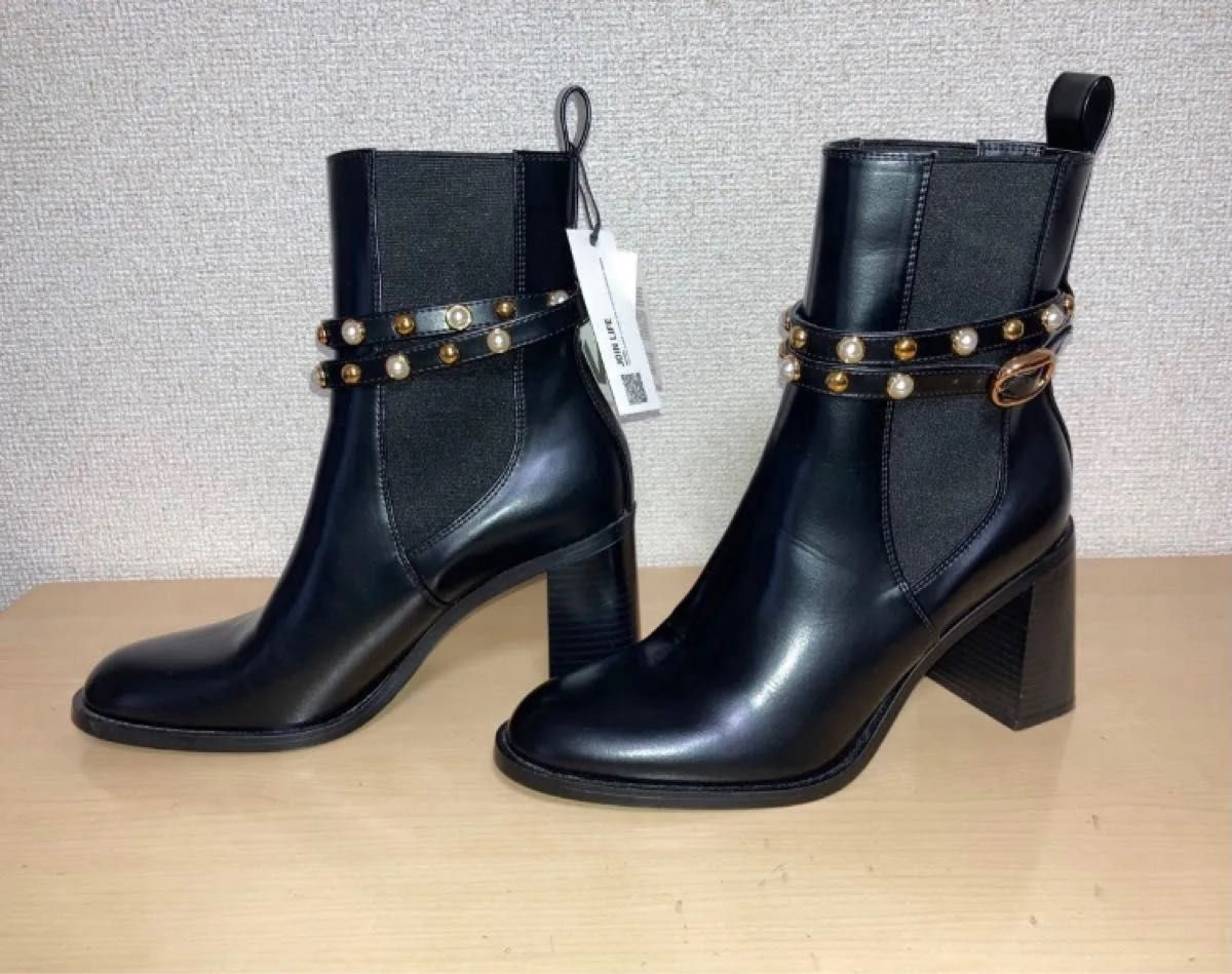 ZARA ザラ レザーショートブーツ サイドゴアブーツ ミドルブーツ ZARA ザラ レザーショートブーツ サイドゴアブーツ ミドルブーツ