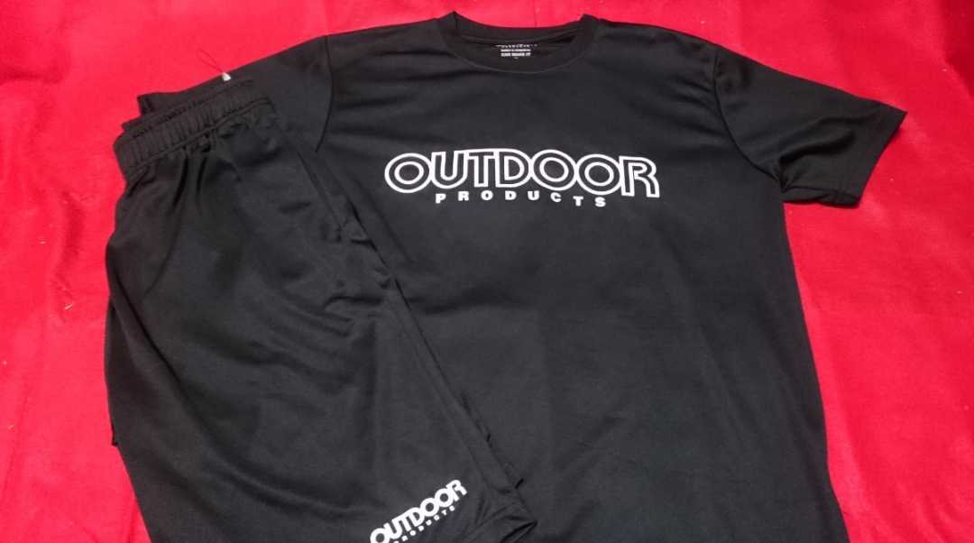 《新品》OUTDOOR 速乾半袖Tシャツ＆ハーフパンツ 上下 黒 L