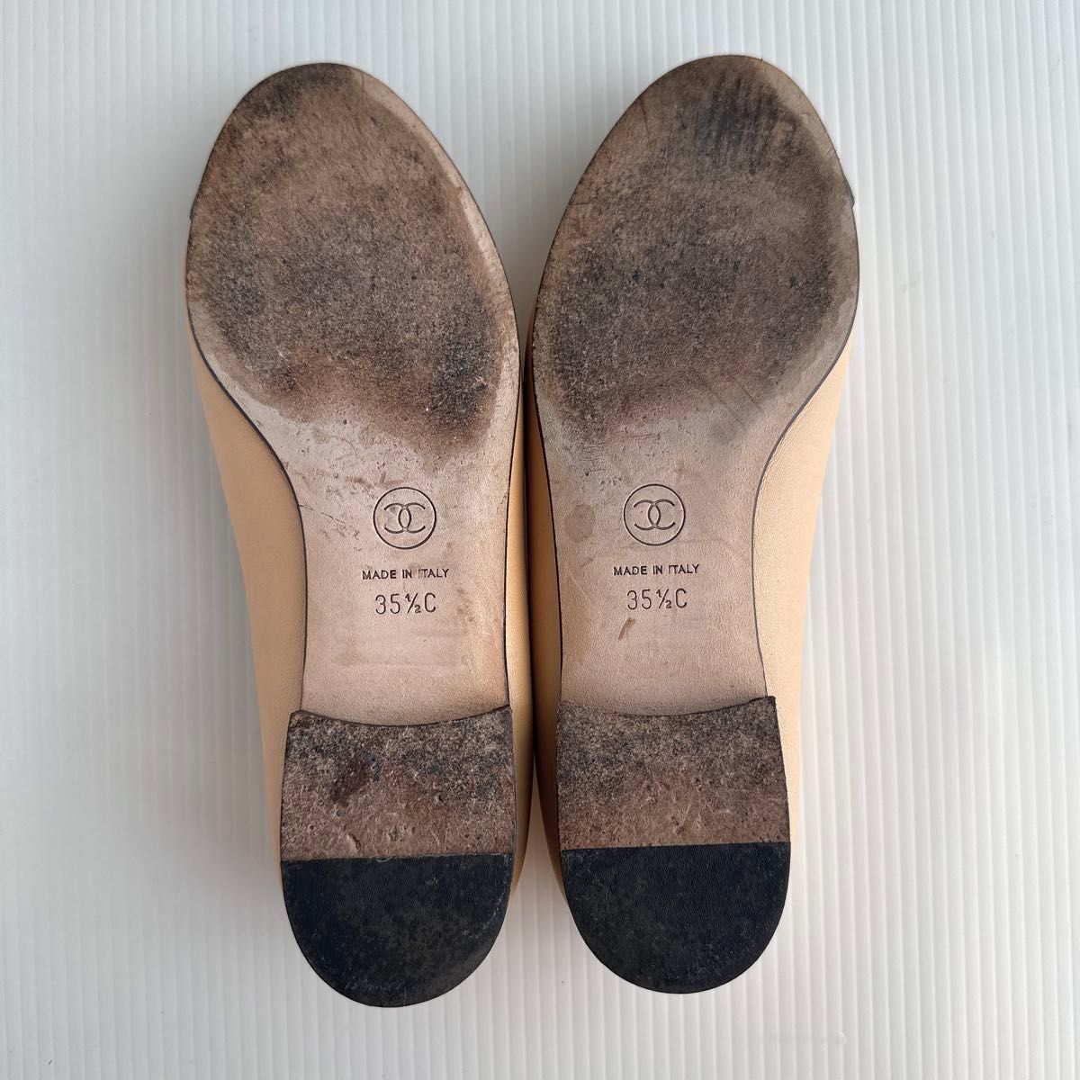 CHANEL シャネル 定番 ココマーク バイカラー リボン バレリーナ CHANEL シャネル 定番 ココマーク バイカラー リボン バレリーナ