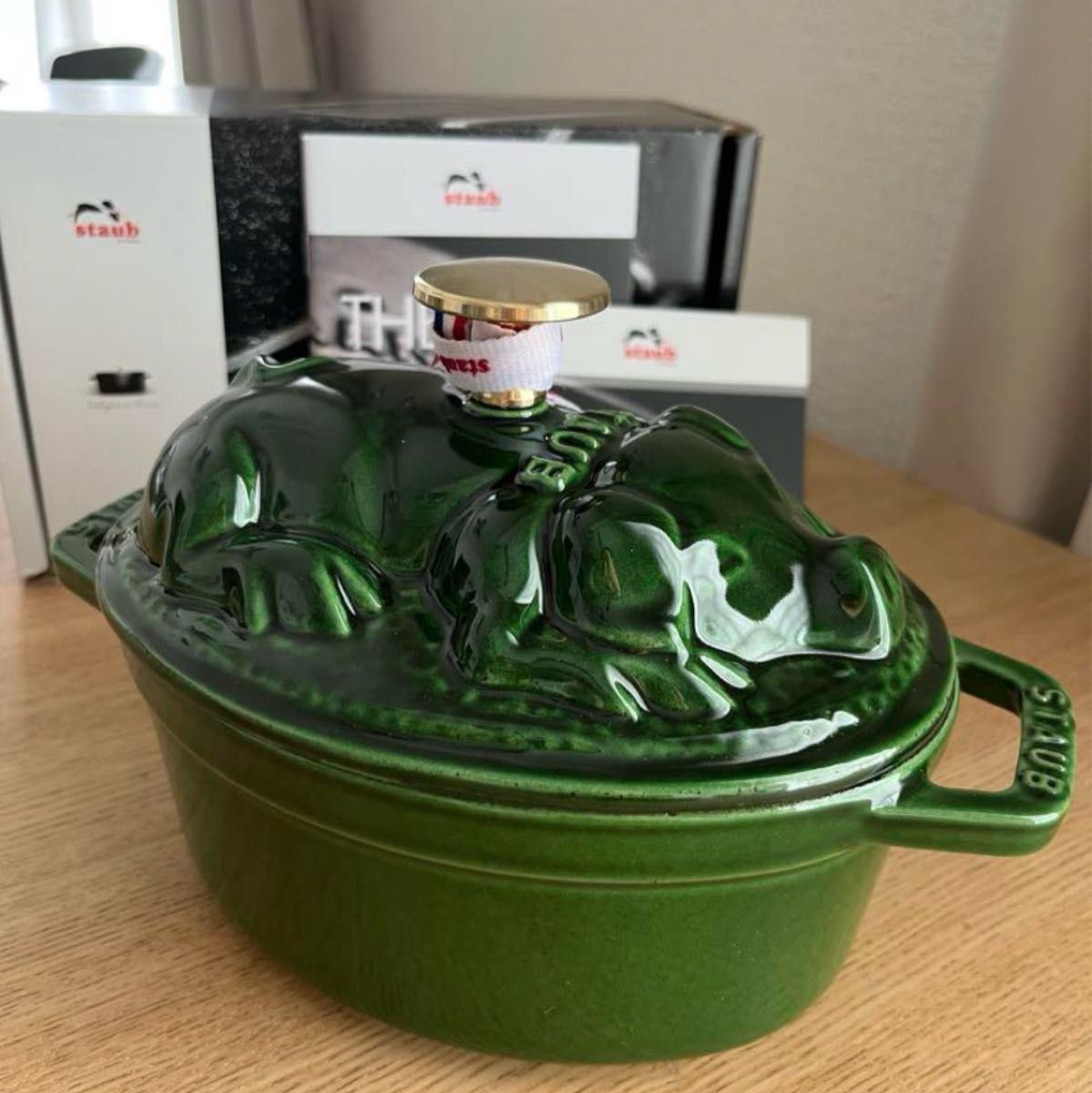 新品】【希少品】ストウブ ピギーココット バジルクリーン 新品】【希少品】ストウブ ピギーココット バジルクリーン