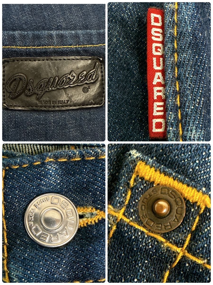 美品 DSQUARED2 ディースクエアード ストレートデニム 46 濃紺 美品 DSQUARED2 ディースクエアード ストレートデニム 46 濃紺