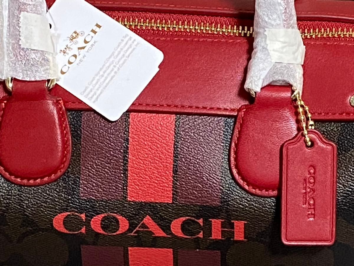COACH コーチ ミニボストンバッグ シグネチャー ストライプ COACH コーチ ミニボストンバッグ シグネチャー ストライプ