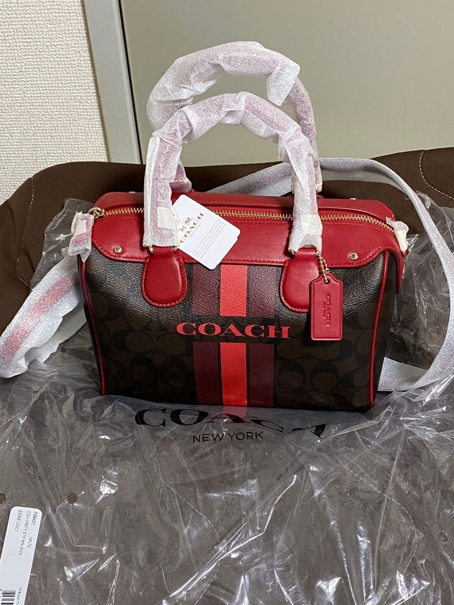 COACH コーチ ミニボストンバッグ シグネチャー ストライプ COACH コーチ ミニボストンバッグ シグネチャー ストライプ