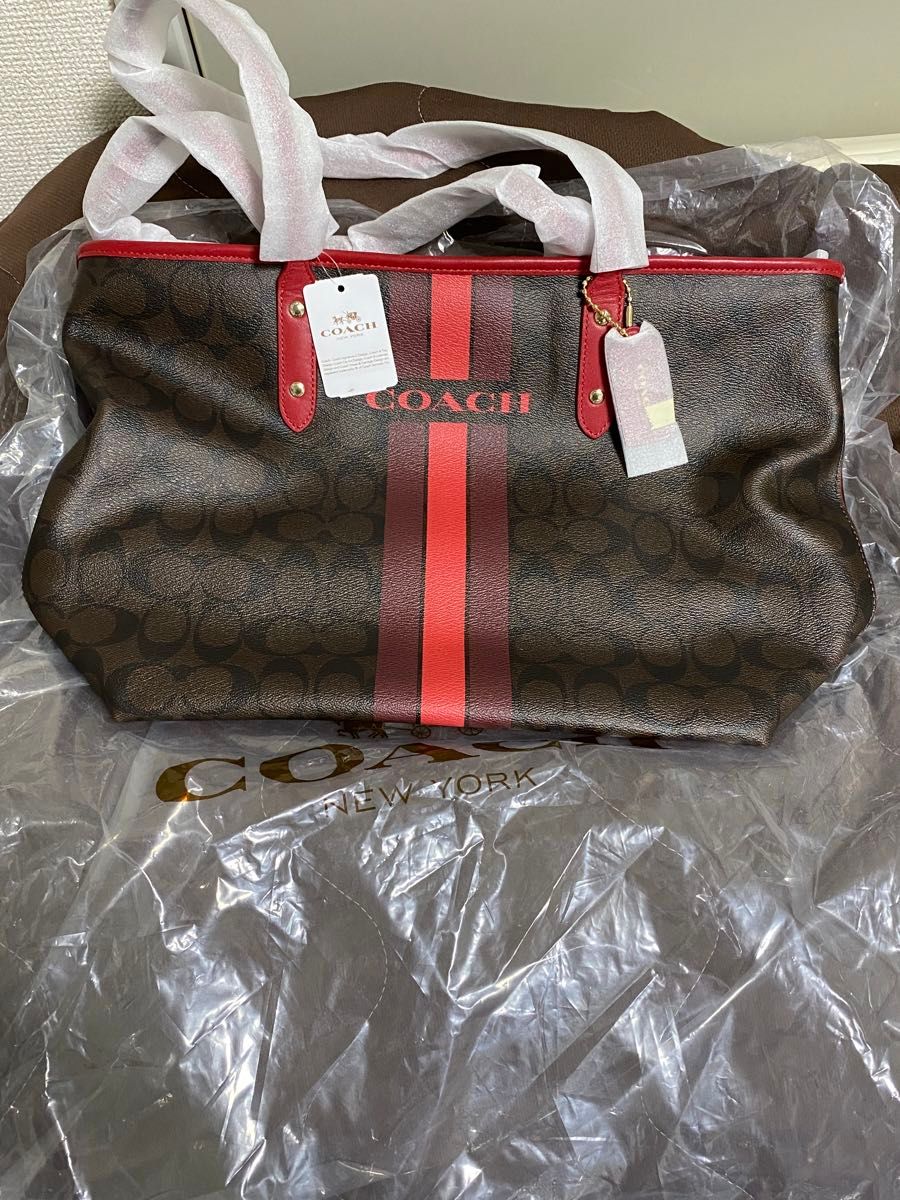 COACH トートバッグ ブラウン×レッド 未使用|Yahoo!フリマ(旧 COACH トートバッグ ブラウン×レッド 未使用|Yahoo!フリマ(旧