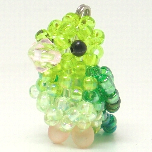 mameruli is green * green beads. small bird *3WAY( strap * earphone jack * fastener charm ) atelier small bird shop san 