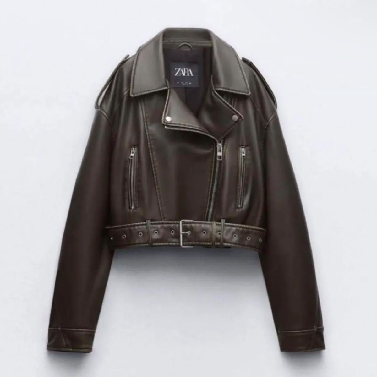 新品 ZARA ザラ フェイクレザー クロップド ライダース 新品 ZARA ザラ フェイクレザー クロップド ライダース