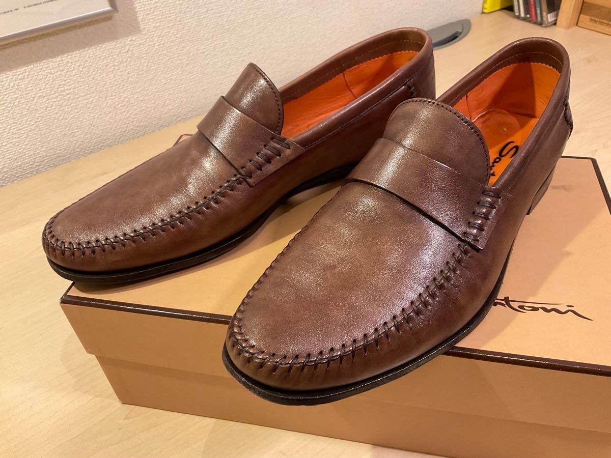 まさに美品】サントーニ コインローファー ビジネスシューズ まさに美品】サントーニ コインローファー ビジネスシューズ