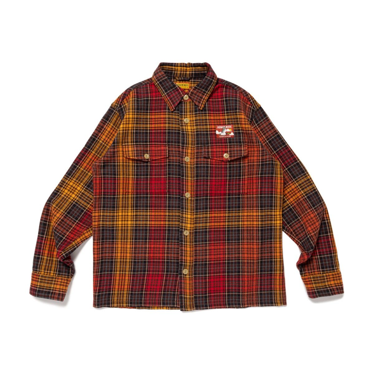 サイズM HUMAN MADE CHECK SHIRT RED ネルシャツ チェックシャツ サイズM HUMAN MADE CHECK SHIRT RED ネルシャツ チェックシャツ