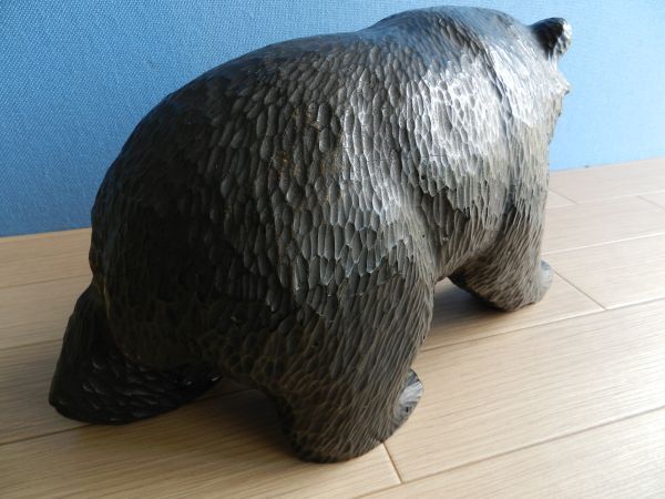 ◇希少「細越作」の銘 細越春峰作?木彫り熊 /昭和20年/彫刻 ◇希少「細越作」の銘 細越春峰作?木彫り熊 /昭和20年/彫刻