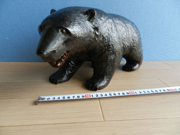 ◇希少「細越作」の銘 細越春峰作?木彫り熊 /昭和20年/彫刻 ◇希少「細越作」の銘 細越春峰作?木彫り熊 /昭和20年/彫刻