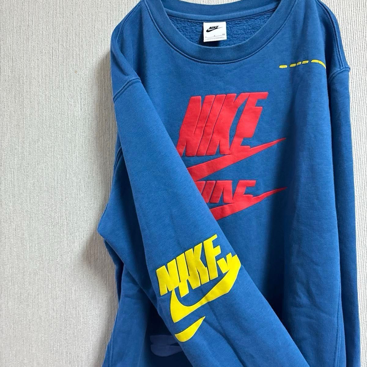 NIKE ナイキ ロゴ 刺繍入り スウェット トレーナー ブルー系 NIKE ナイキ ロゴ 刺繍入り スウェット トレーナー ブルー系