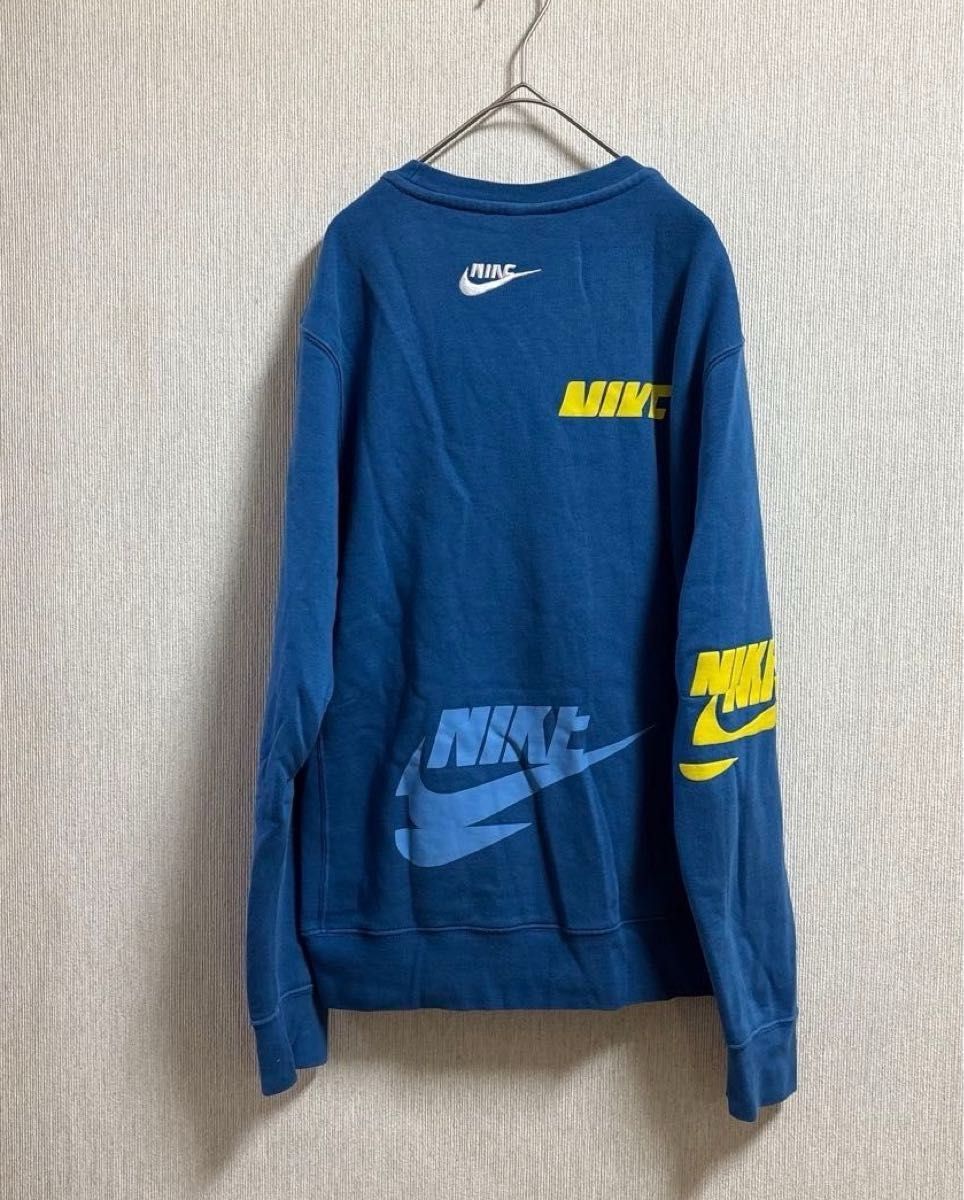 NIKE ナイキ ロゴ 刺繍入り スウェット トレーナー ブルー系 NIKE ナイキ ロゴ 刺繍入り スウェット トレーナー ブルー系