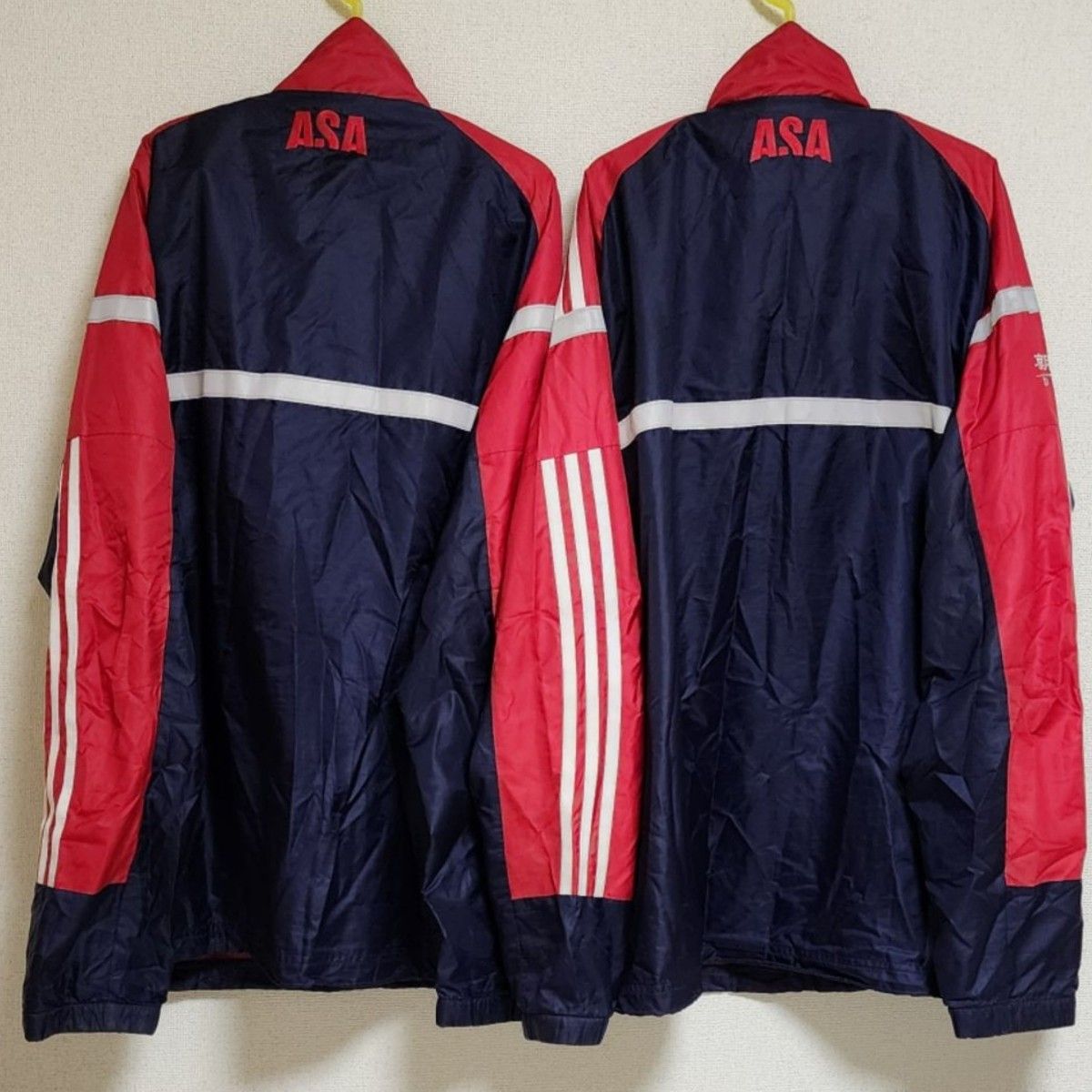 adidas JFA ウィンドブレーカー ナイロンジャケット 朝日 防寒着 adidas JFA ウィンドブレーカー ナイロンジャケット 朝日 防寒着