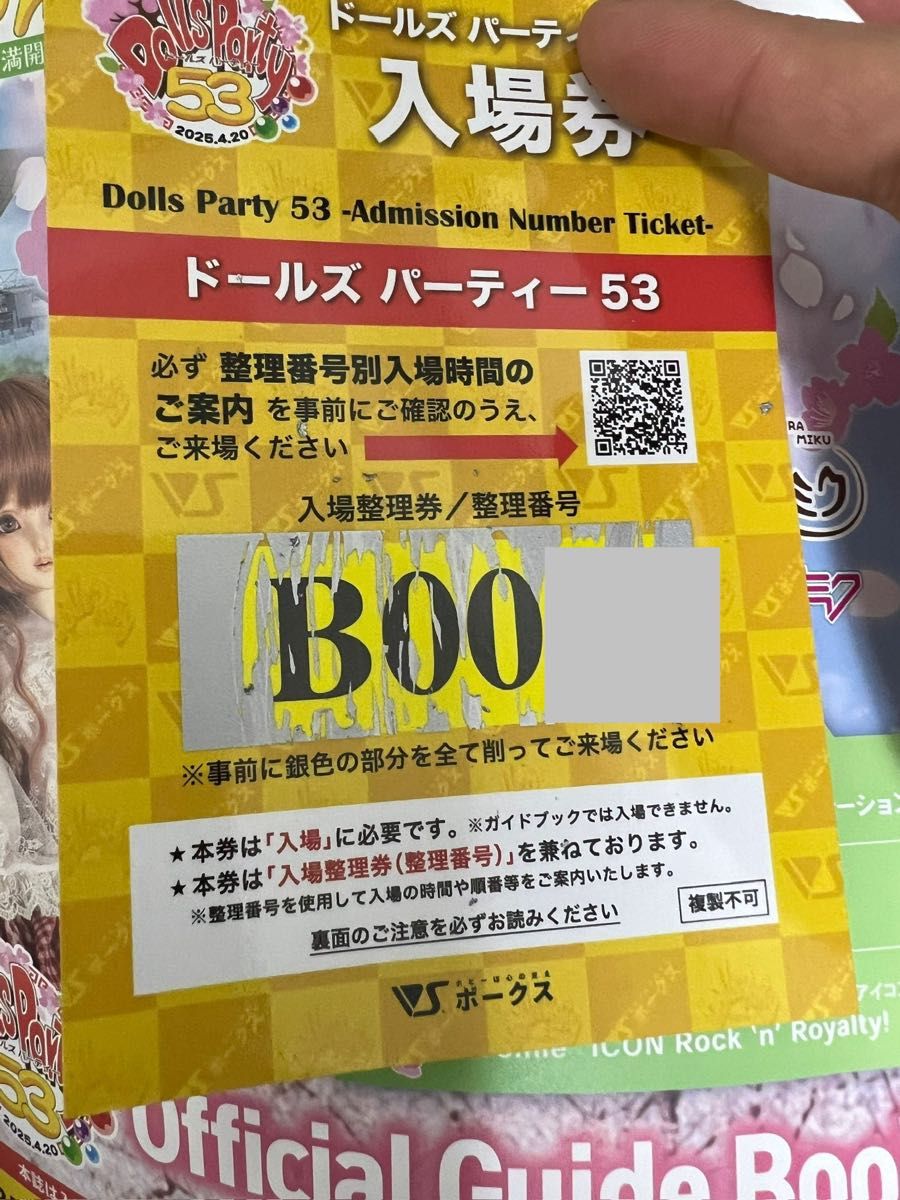 ボークス ドルパ53 ガイドブック兼入場券 Bグループ 抜き取り ボークス ドルパ53 ガイドブック兼入場券 Bグループ 抜き取り