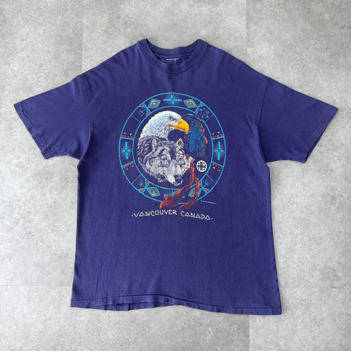 90s USA製 Tシャツ アニマルプリント ネイティブアメリカン XL 90s USA製 Tシャツ アニマルプリント ネイティブアメリカン XL