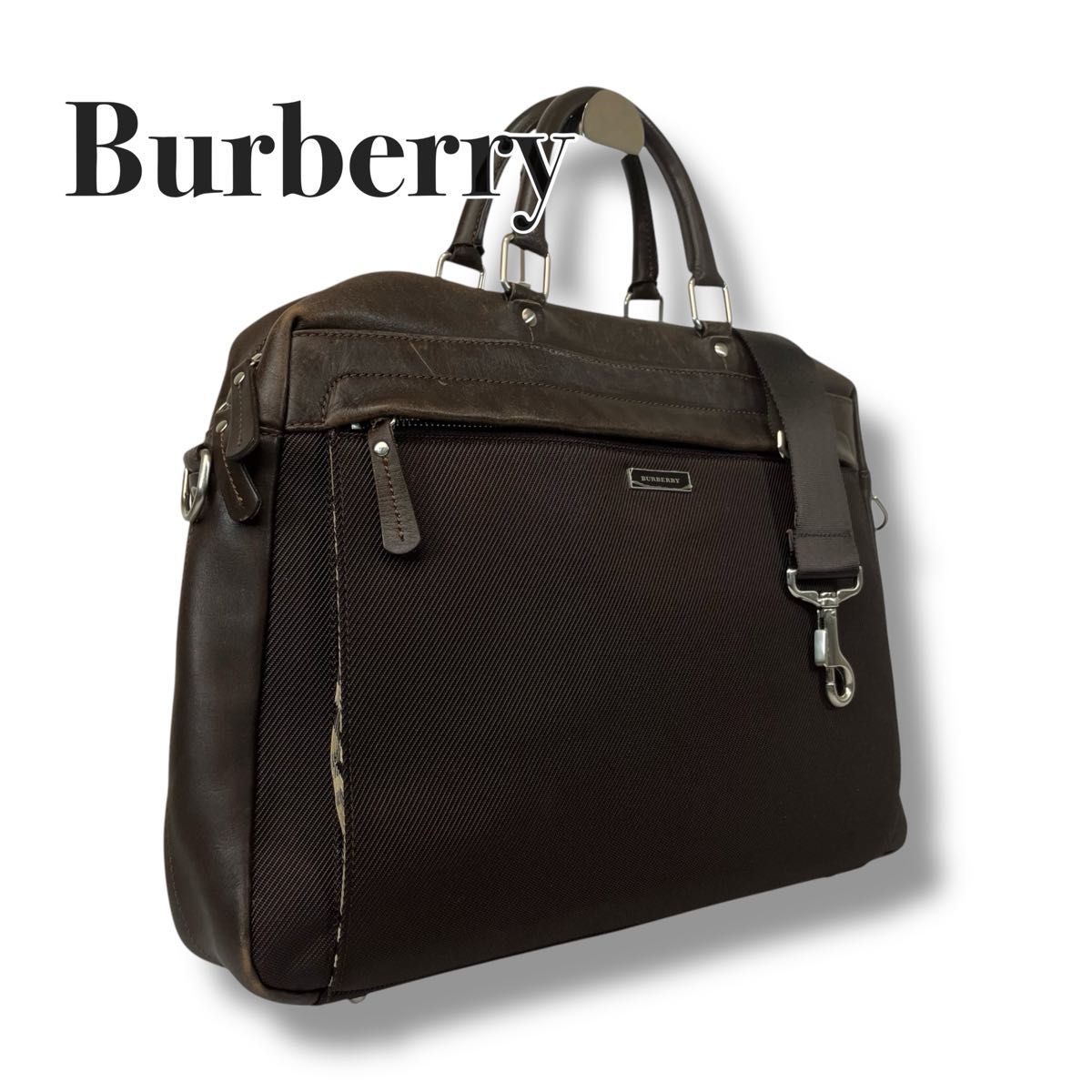 美品】BURBERRY バーバリー ビジネスバッグ ブラウン 人気 正規 美品】BURBERRY バーバリー ビジネスバッグ ブラウン 人気 正規