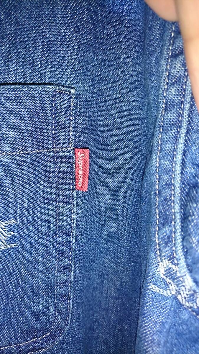 SUPREME DENIM SHIRT LOGO シュプリーム デニムシャツ 総ロゴ M 長袖