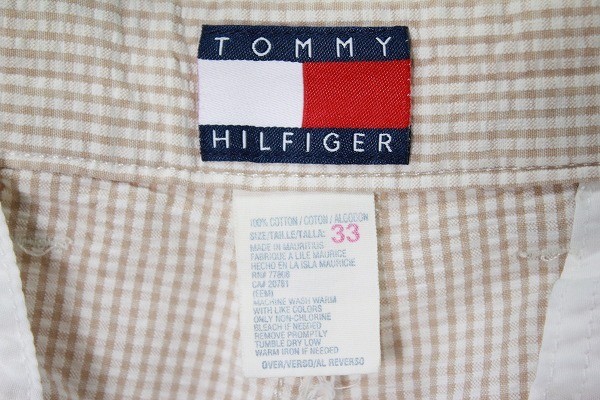 90's トミーヒルフィガー シアサッカー ギンガムチェック ショートパンツ (33) コットンショーツ Tommy Hilfiger 90年代 旧タグ_画像8