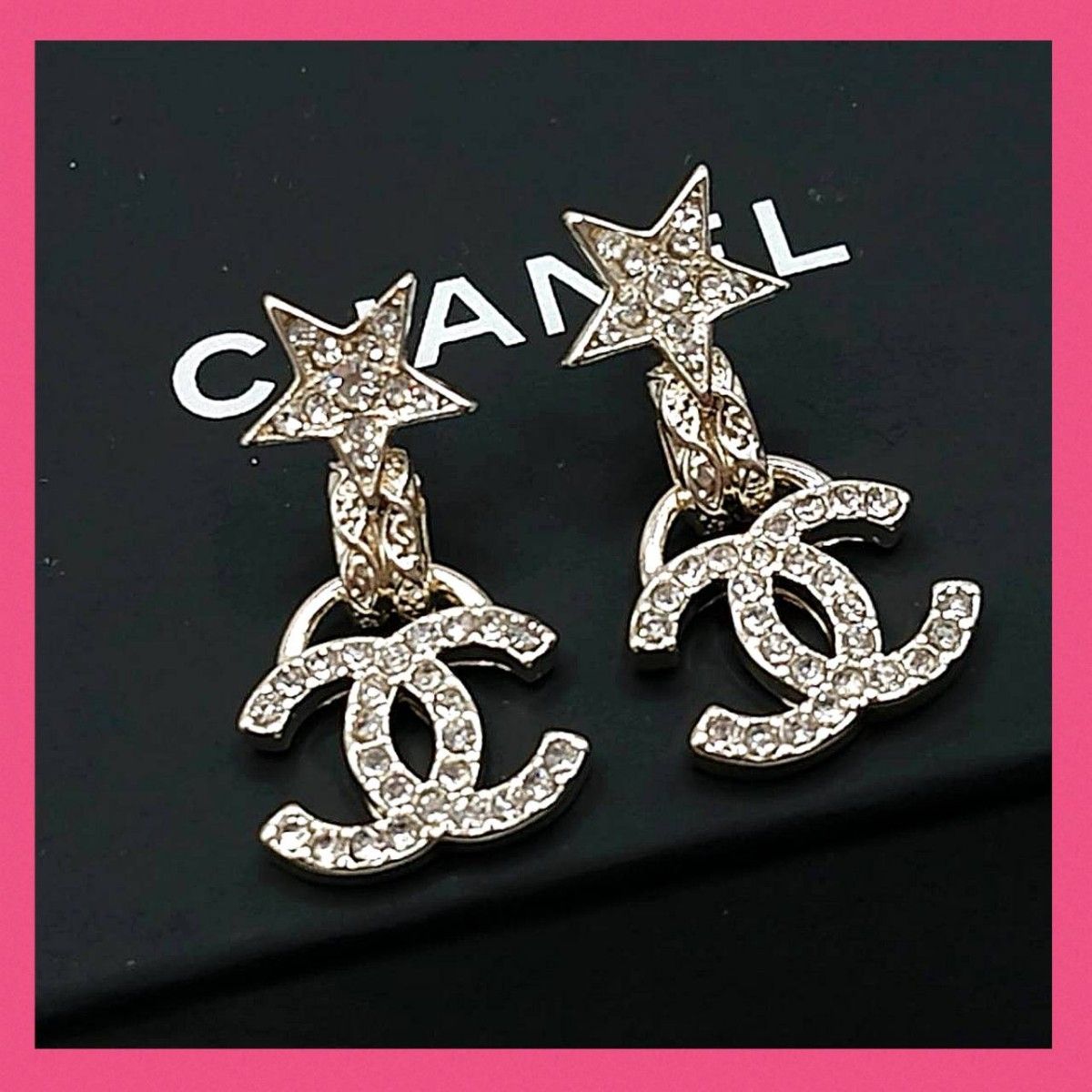 1点限り】CHANEL 星型ココマークピアス シルバー ラインストーン 1点限り】CHANEL 星型ココマークピアス シルバー ラインストーン