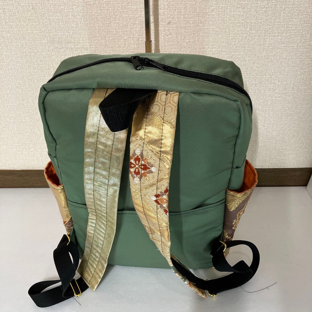 帯 リメイク リュックサック 大サイズサイドポケット付き 帯 リメイク リュックサック 大サイズサイドポケット付き