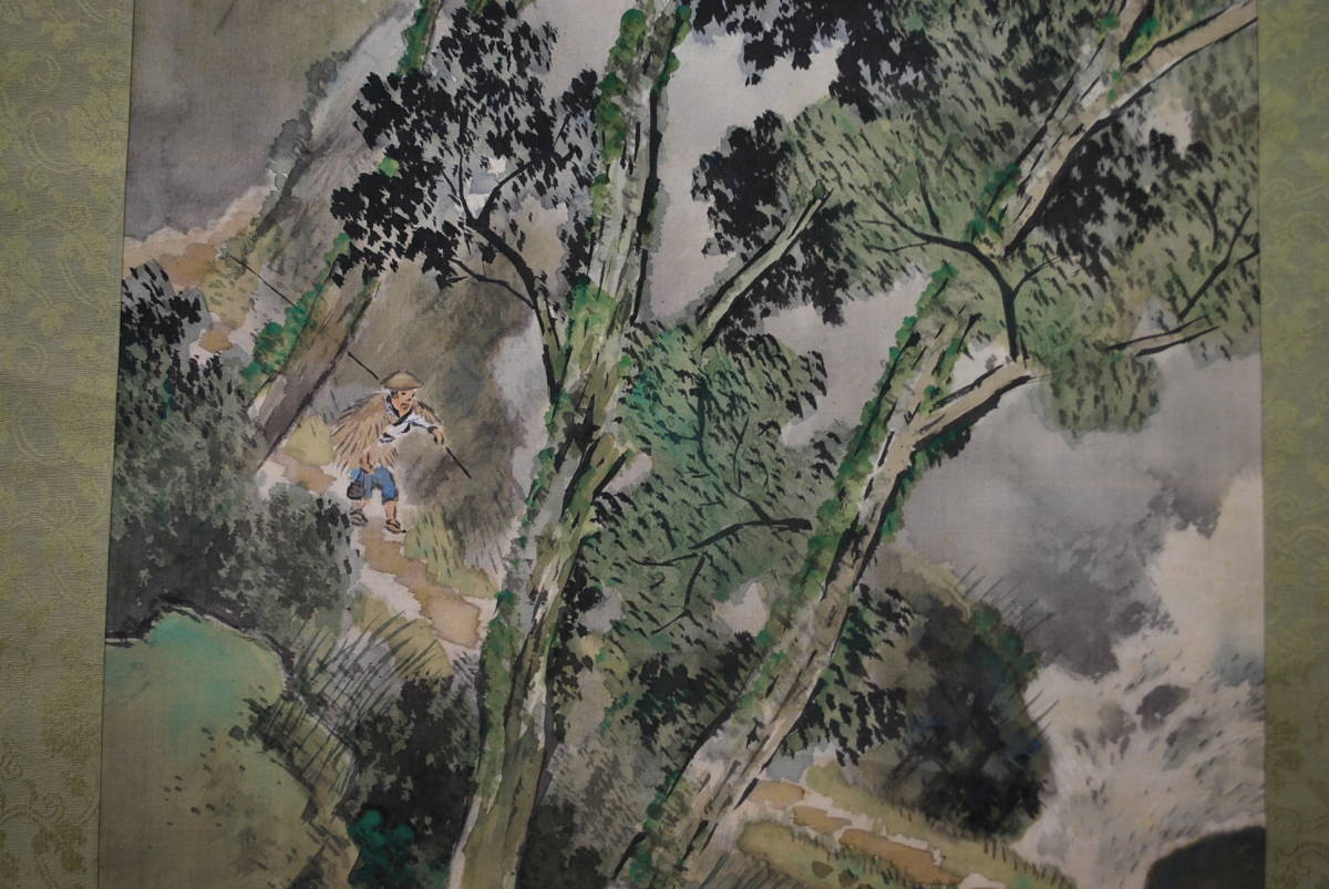 【真作】太田章太郎/山水釣人図/山水図/釣人図/掛軸/名家伝来/AC-274 Yahoo!オークション - 【真作】山本文英/新緑山水図/山水釣人図