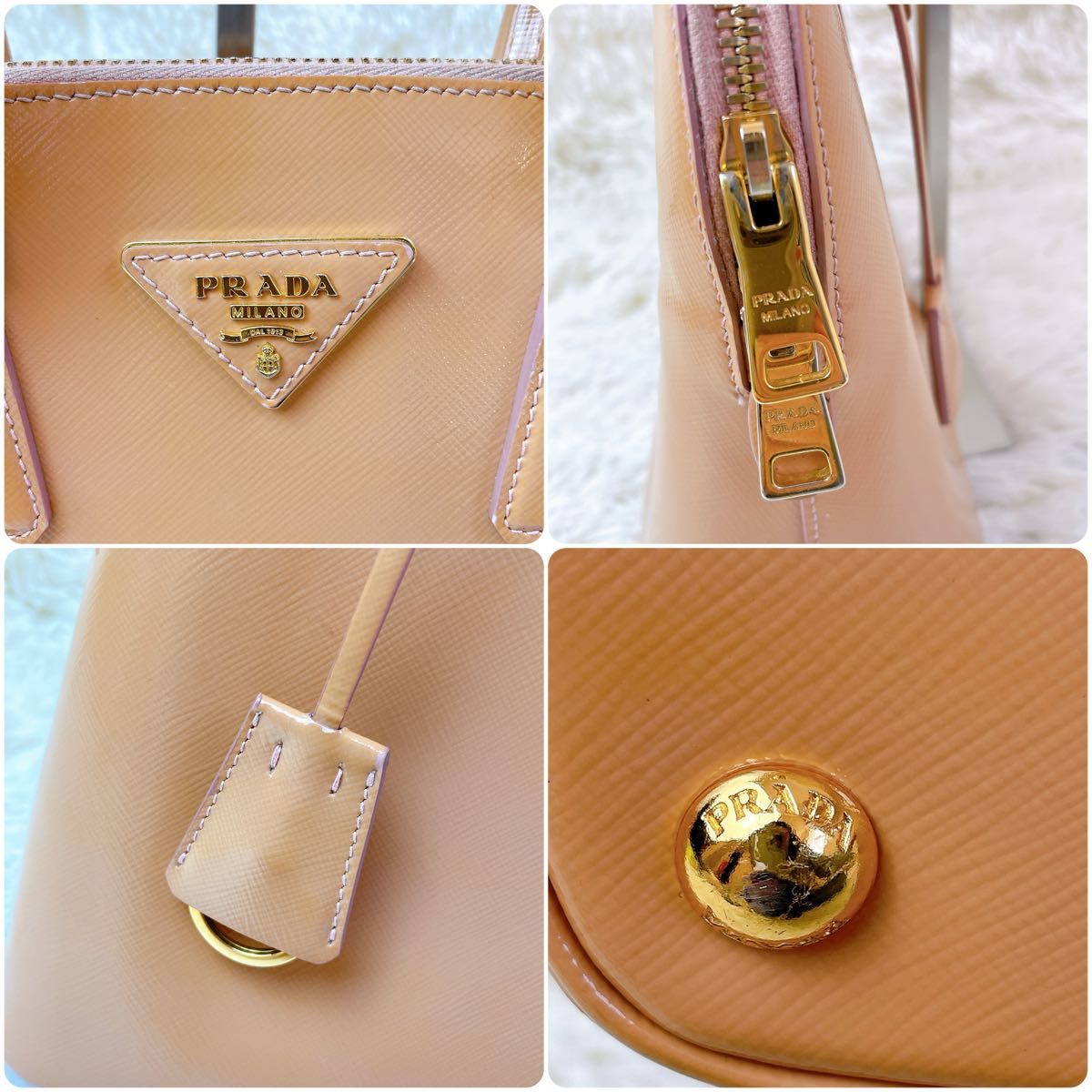 美品 プラダ PRADA サフィアーノ レザー ハンドバッグ キャメル 美品 プラダ PRADA サフィアーノ レザー ハンドバッグ キャメル
