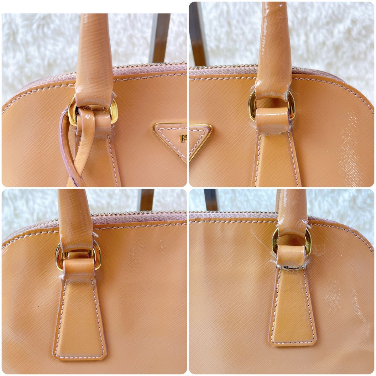美品 プラダ PRADA サフィアーノ レザー ハンドバッグ キャメル 美品 プラダ PRADA サフィアーノ レザー ハンドバッグ キャメル