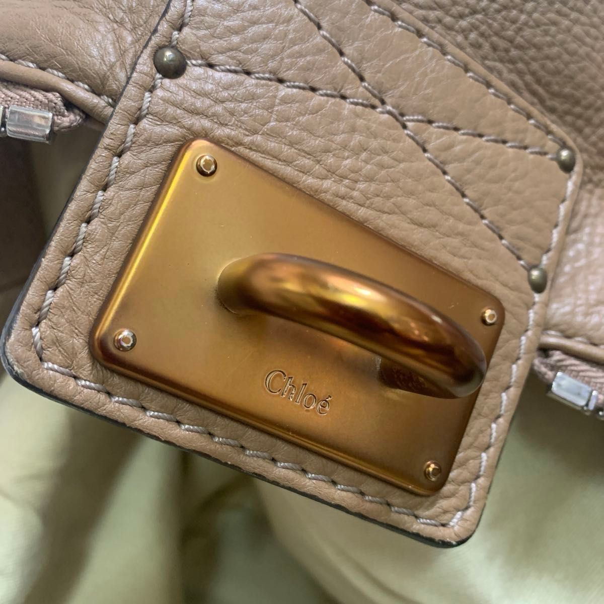 クロエ 特大パディントン 南京錠 Chloe ハンドバッグ レザー クロエ 特大パディントン 南京錠 Chloe ハンドバッグ レザー