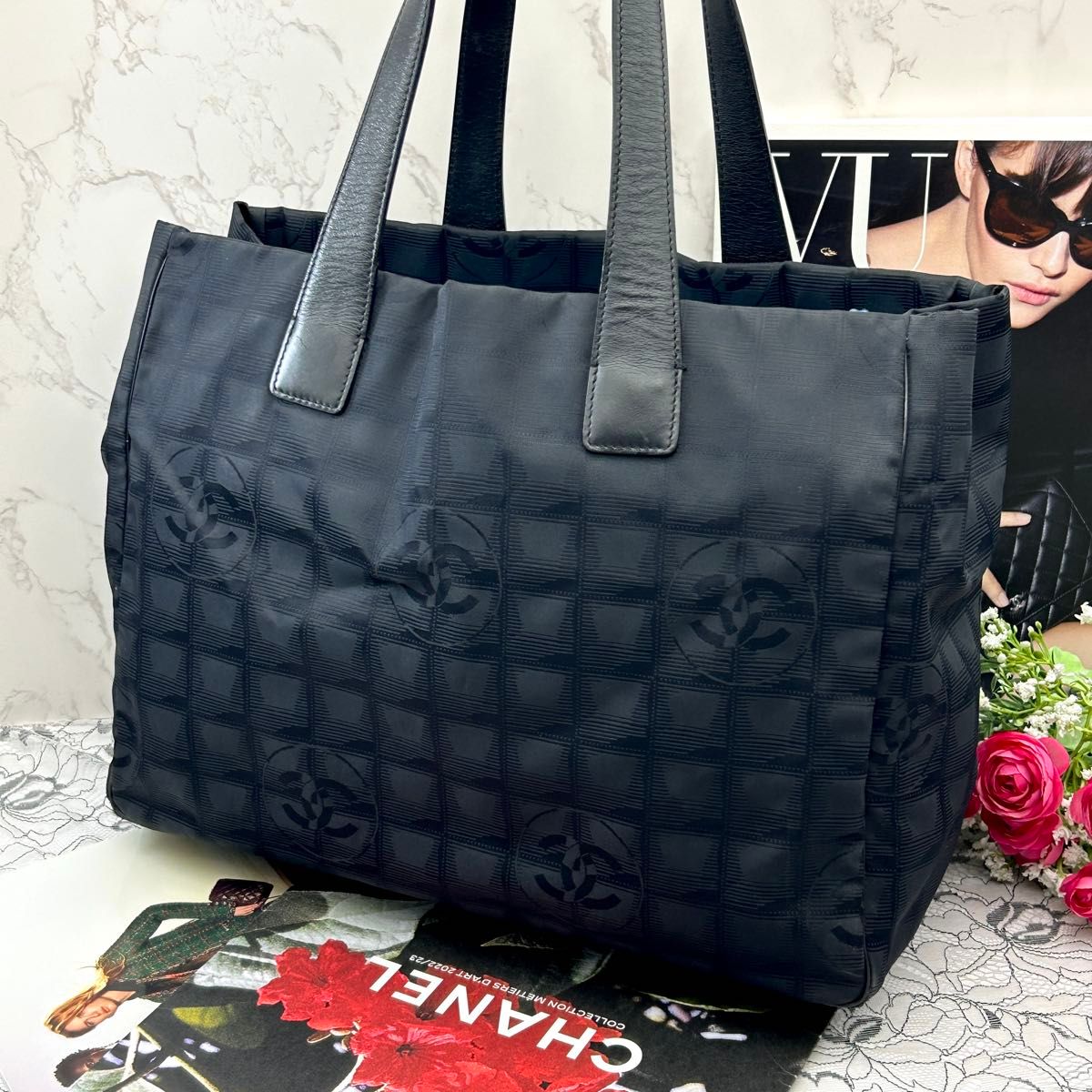 極美品 CHANEL シャネル ニュートラベルライン トートバッグ MM 極美品 CHANEL シャネル ニュートラベルライン トートバッグ MM
