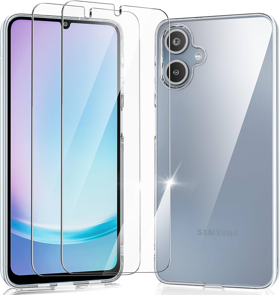 Galaxy A25 5G ケース クリア 耐衝撃 ガラスフィルム付き(2枚入 Galaxy A25 5G ケース クリア 耐衝撃 ガラスフィルム付き(2枚入