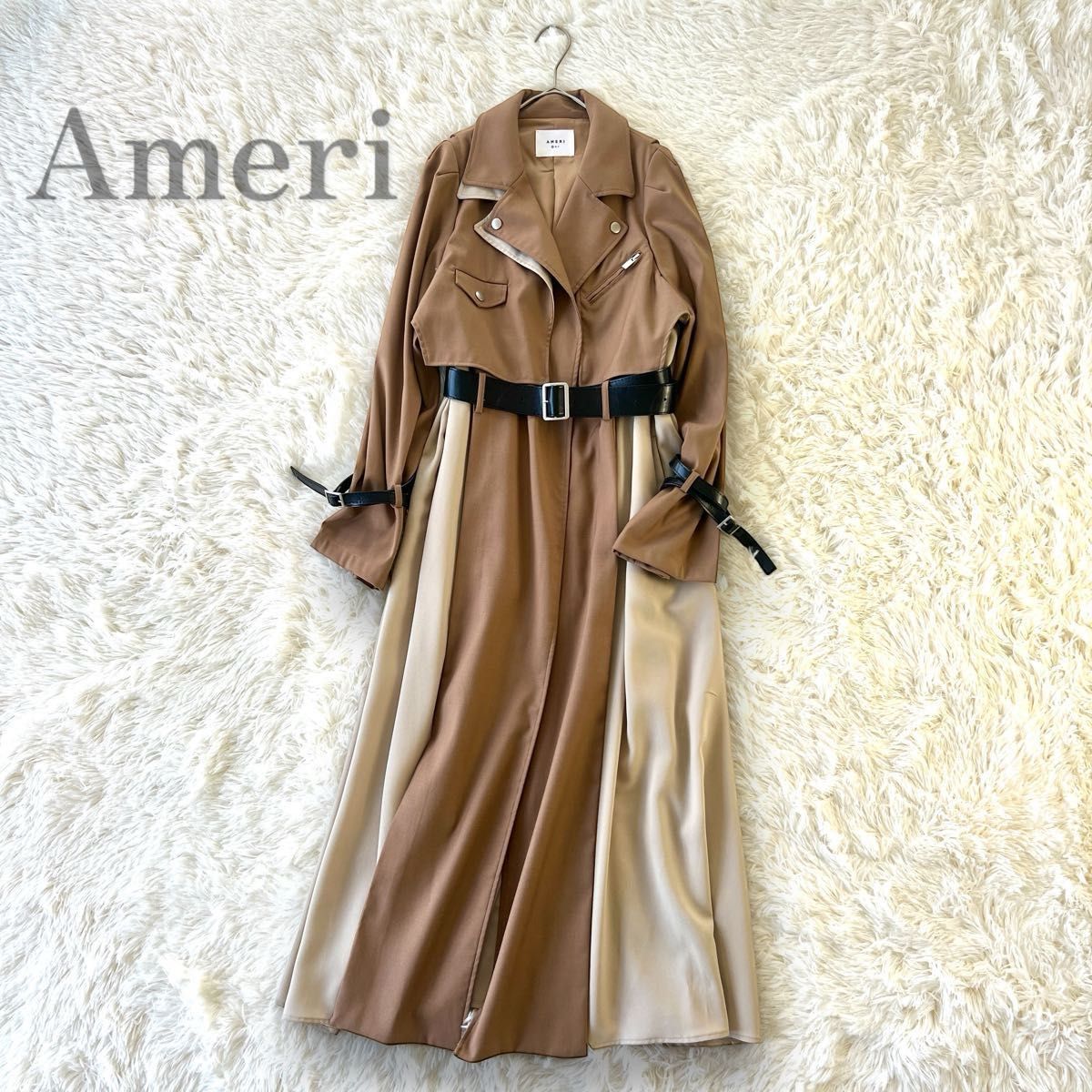 美品】AMERI Vintage RIDERS DETAIL COAT ベージュ|Yahoo 美品】AMERI Vintage RIDERS DETAIL COAT ベージュ|Yahoo