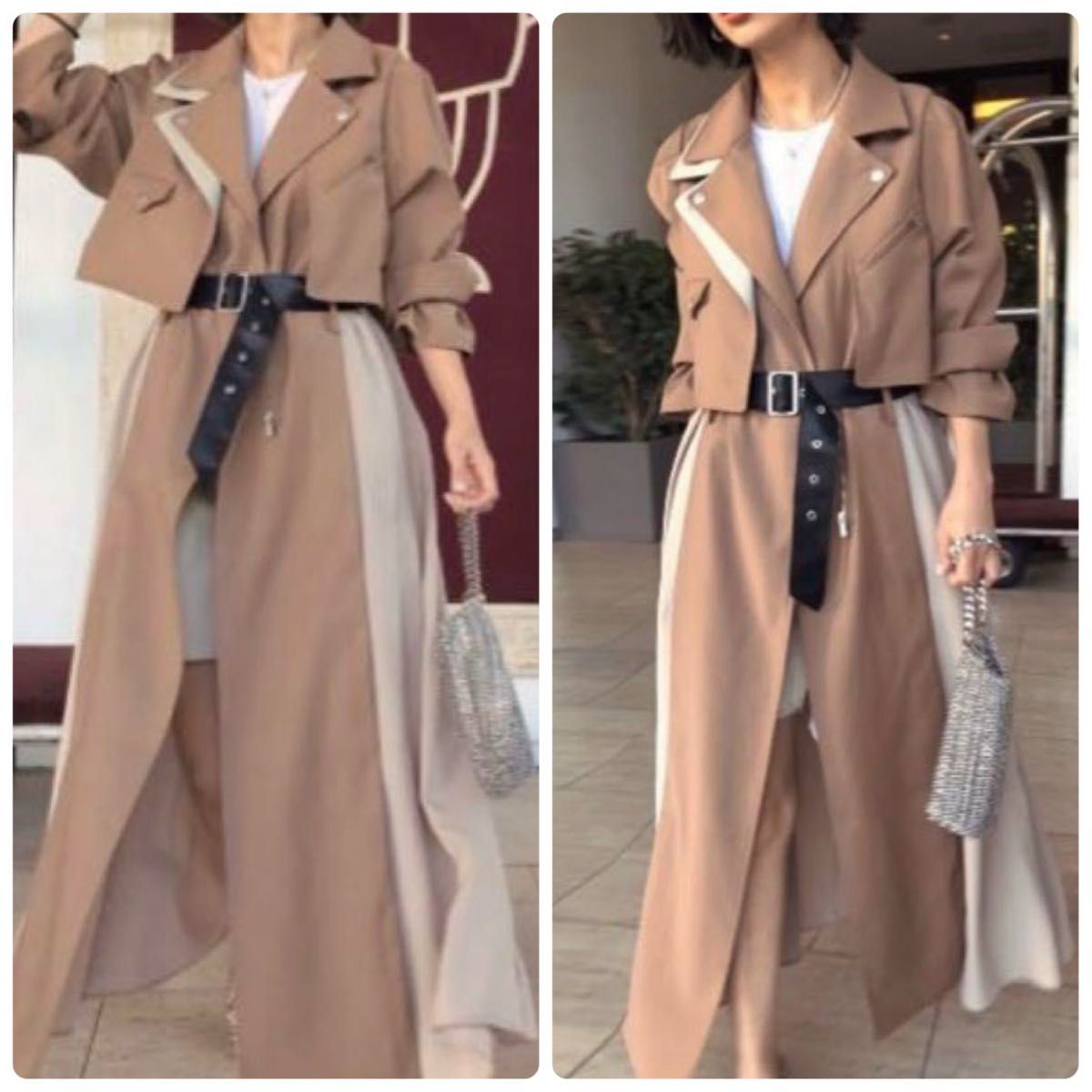 美品】AMERI Vintage RIDERS DETAIL COAT ベージュ|Yahoo 美品】AMERI Vintage RIDERS DETAIL COAT ベージュ|Yahoo