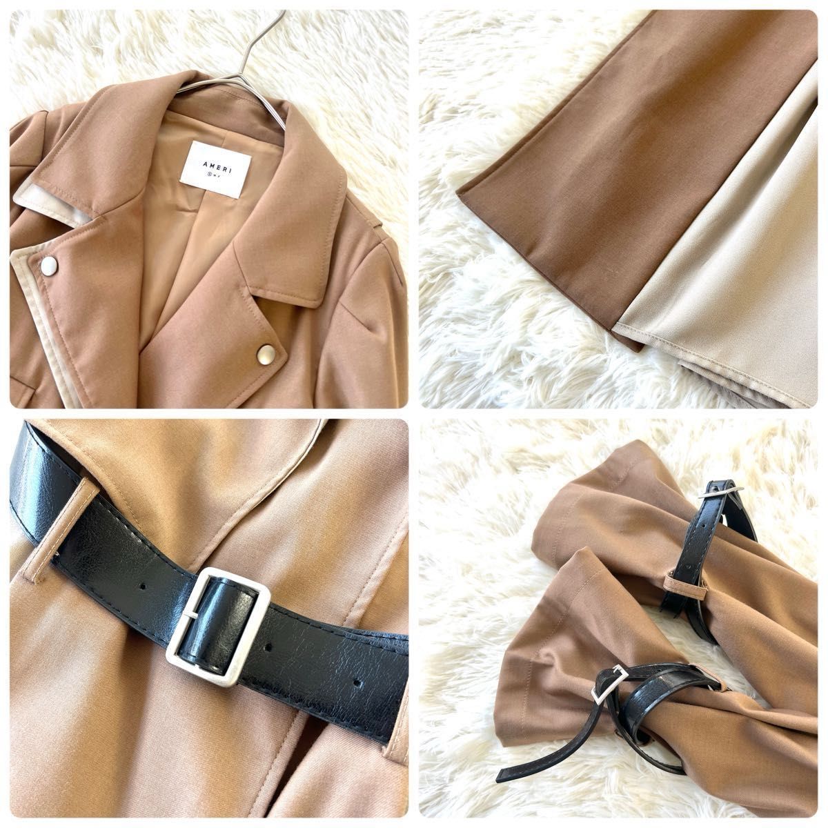 美品】AMERI Vintage RIDERS DETAIL COAT ベージュ|Yahoo 美品】AMERI Vintage RIDERS DETAIL COAT ベージュ|Yahoo