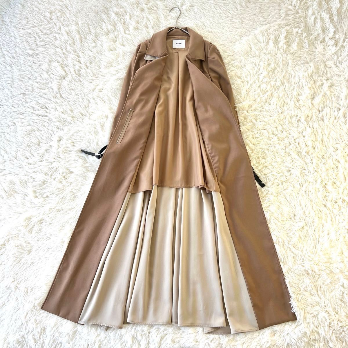 美品】AMERI Vintage RIDERS DETAIL COAT ベージュ|Yahoo 美品】AMERI Vintage RIDERS DETAIL COAT ベージュ|Yahoo