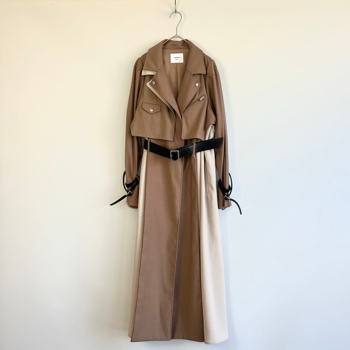 美品】AMERI Vintage RIDERS DETAIL COAT ベージュ|Yahoo 美品】AMERI Vintage RIDERS DETAIL COAT ベージュ|Yahoo