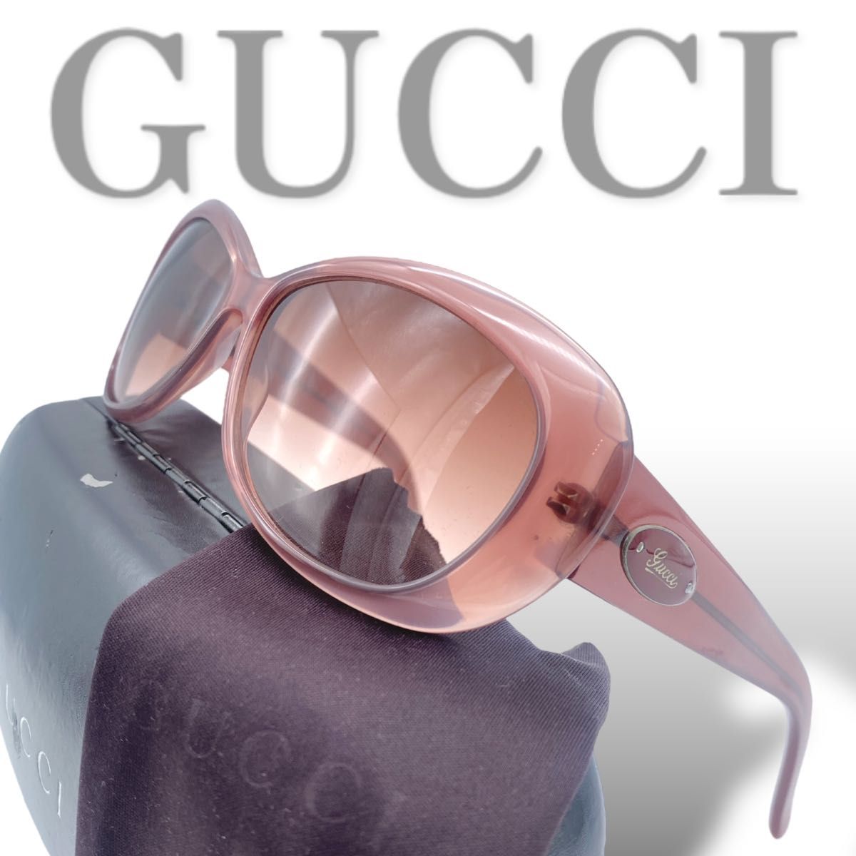 美品 希少カラー】GUCCI グッチ sunglasses サングラス ピンク 美品 希少カラー】GUCCI グッチ sunglasses サングラス ピンク