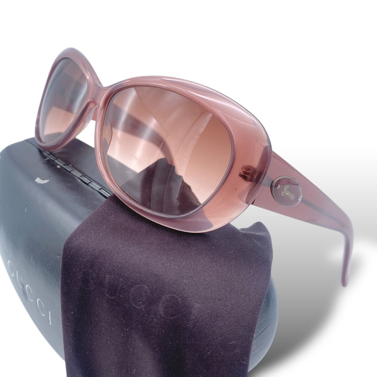 美品 希少カラー】GUCCI グッチ sunglasses サングラス ピンク 美品 希少カラー】GUCCI グッチ sunglasses サングラス ピンク