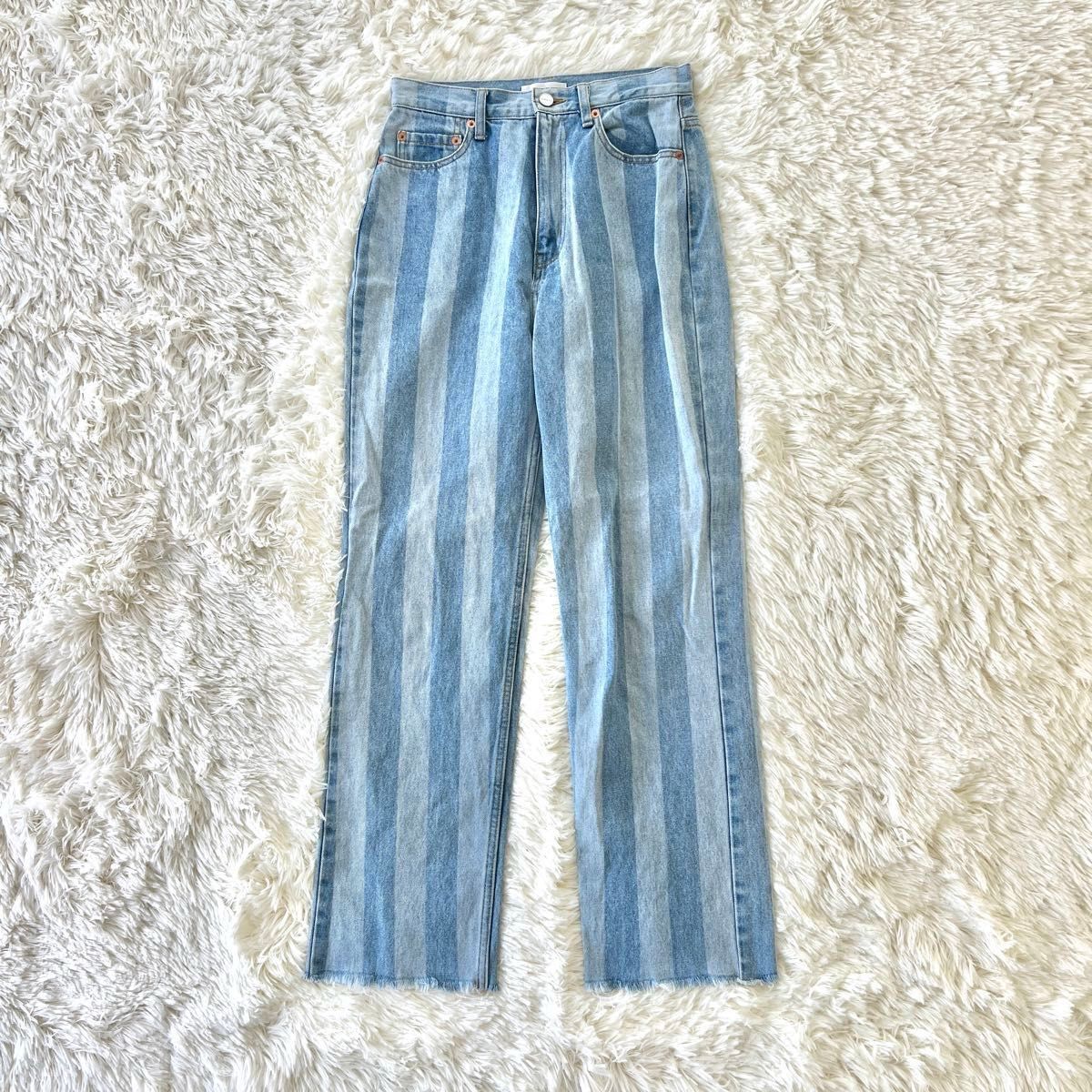 アメリヴィンテージ Ameri VINTAGE STRIPE DAMAGE STRAIGHT アメリヴィンテージ Ameri VINTAGE STRIPE DAMAGE STRAIGHT