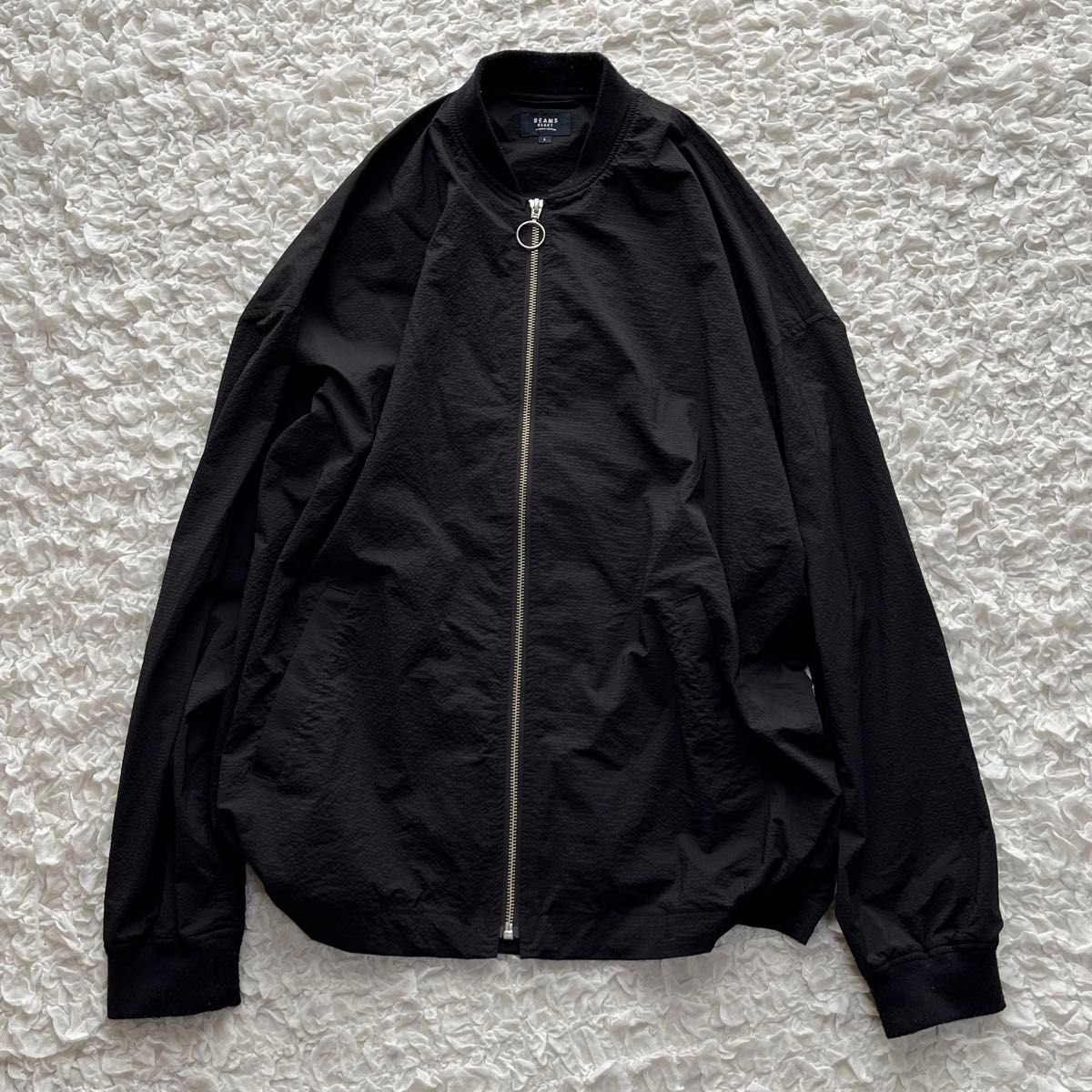 BEAMS HEART ジップアップブルゾン ブラック Lサイズ フルジップ BEAMS HEART ジップアップブルゾン ブラック Lサイズ フルジップ
