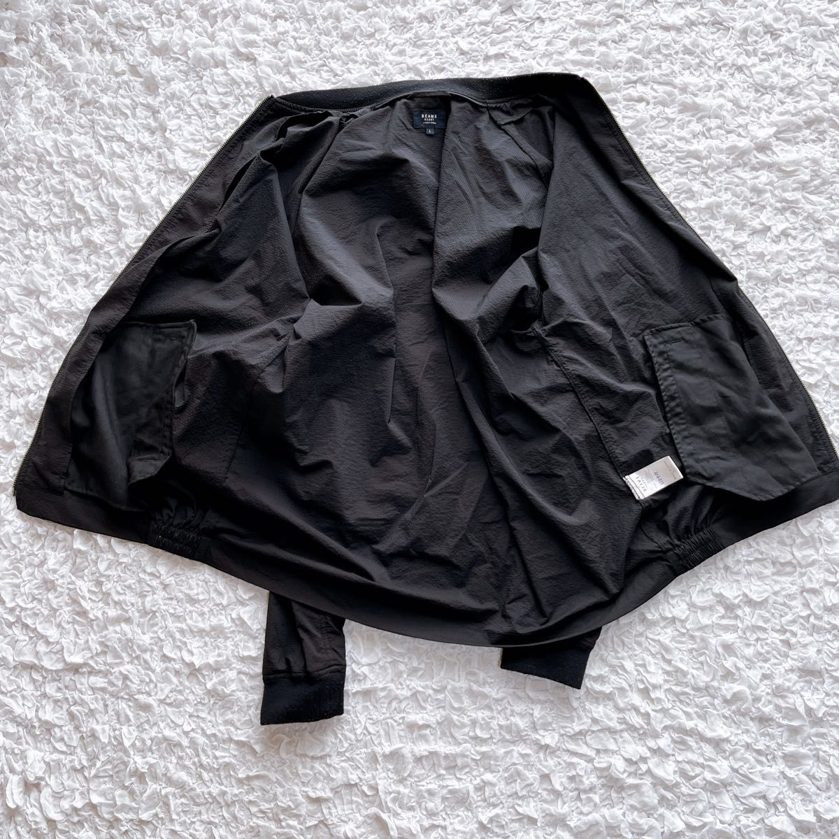 BEAMS HEART ジップアップブルゾン ブラック Lサイズ フルジップ BEAMS HEART ジップアップブルゾン ブラック Lサイズ フルジップ