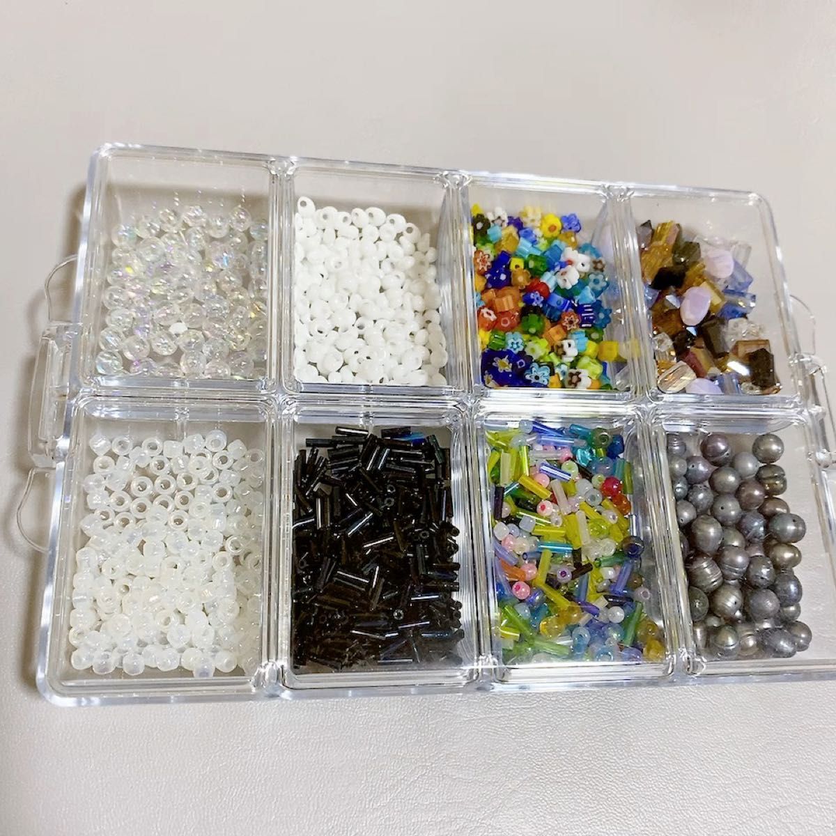 送料込み ビーズ7種類+淡水パールセット