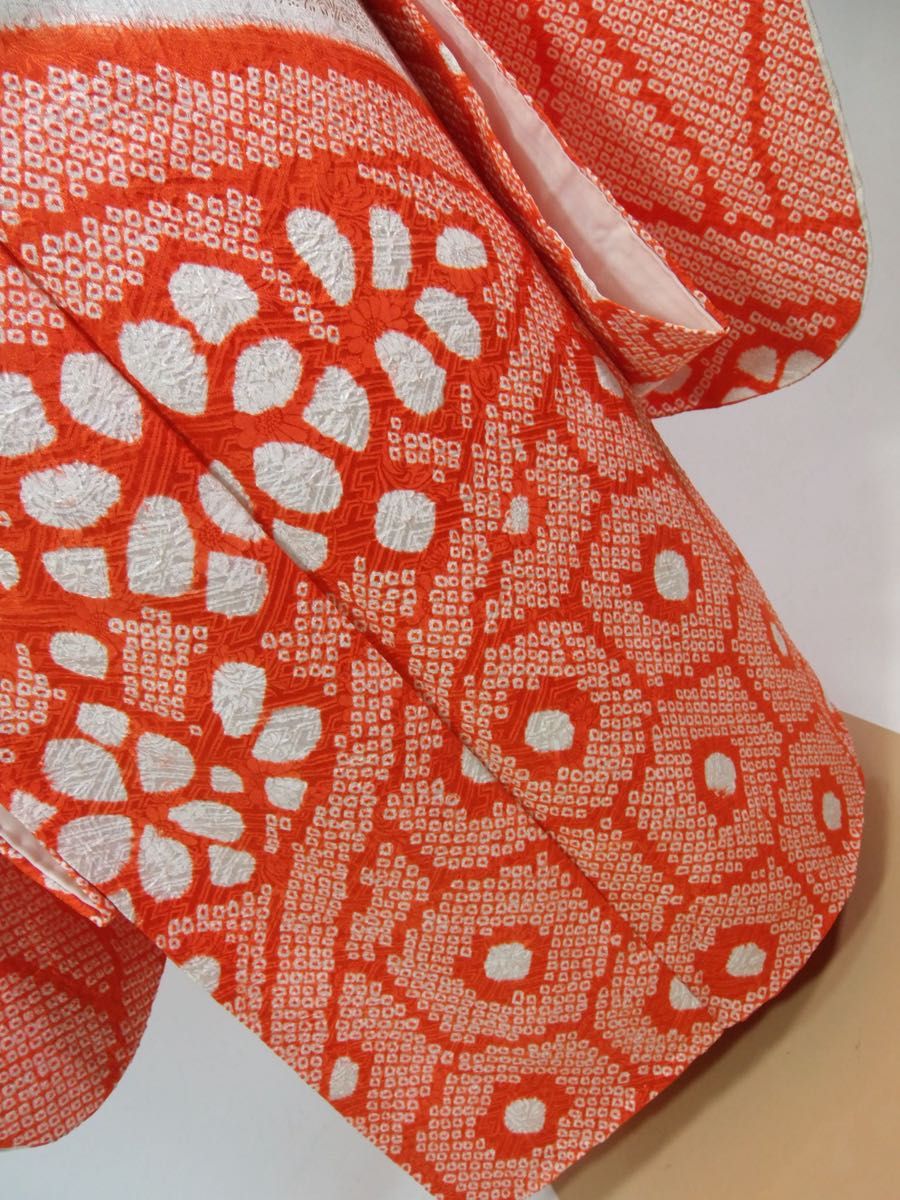 美品 振袖 鹿子絞り 花文様 金駒刺繍 日本刺繍 金彩 正絹 美品 振袖 鹿子絞り 花文様 金駒刺繍 日本刺繍 金彩 正絹